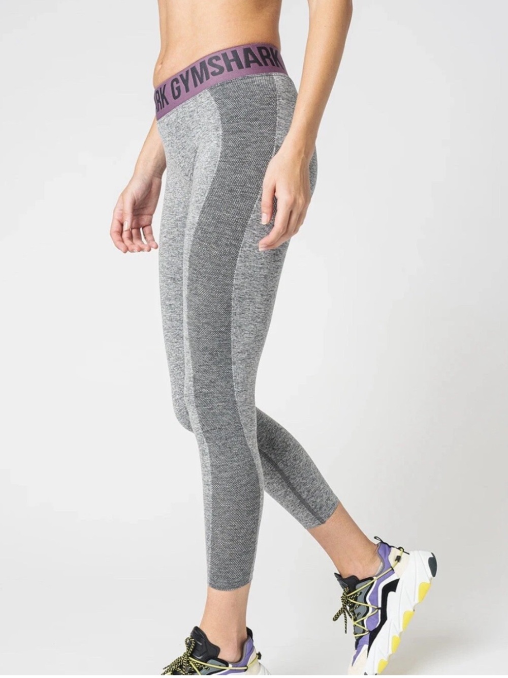 Ladies Gymshark Flex Contour Grey and Burgundy Leggings See Measurements